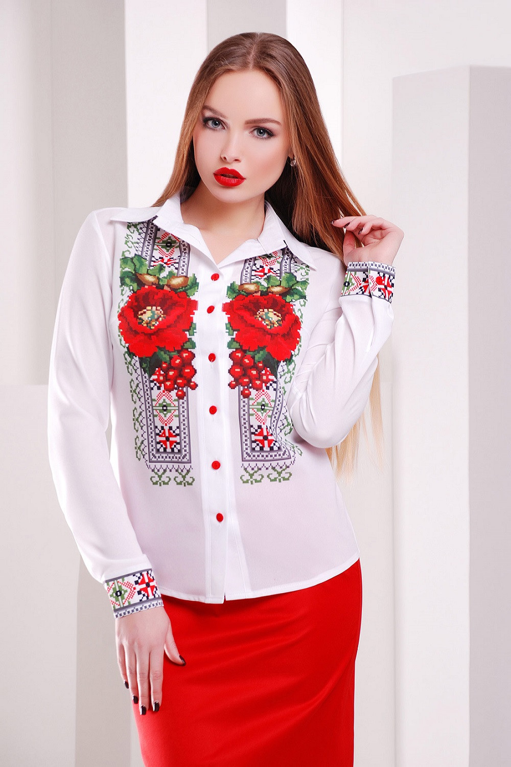 Купить женские рубашки и блузки с длинным рукавом